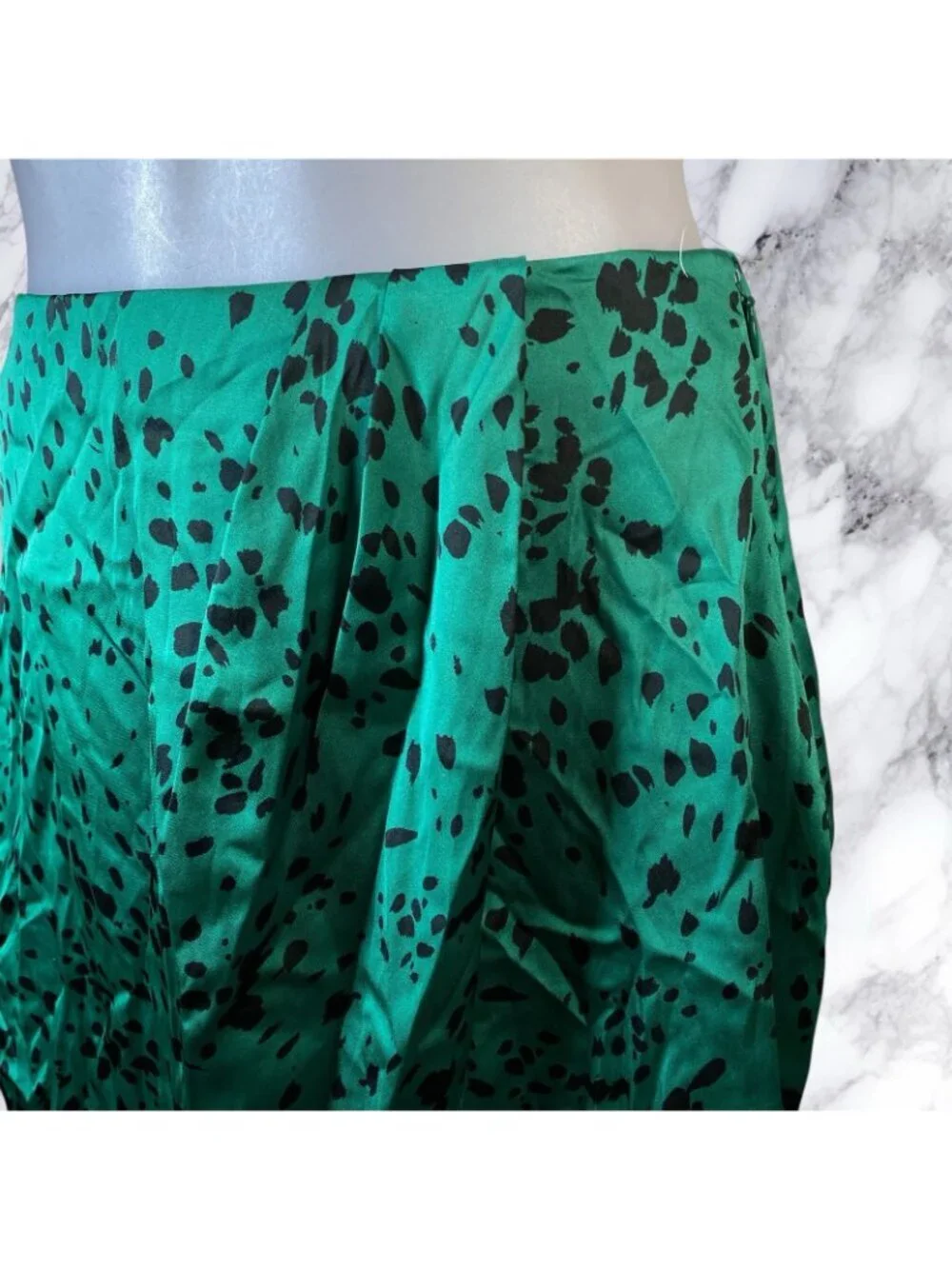 L'Academie The Jenny Mini Skirt in Jade Dalmatian